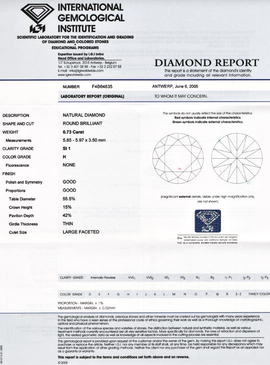 Foto 9 - Diamant, IGI, Top Brillant 0,73ct Wesselton SI1, D5542