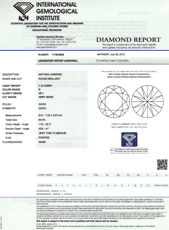 Foto 9 - Diamant 1,12ct River D VS1 Brillant mit IGI Zertifikat, D6712