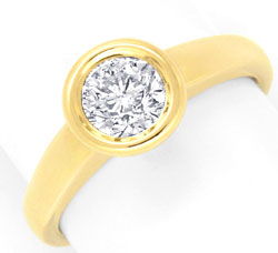 Foto 1 - Brillant-Diamant Einkaräter Ring Gelbgold River Schmuck, S3452