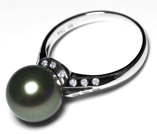Foto 3 - Weißgold-Ring 9,4mm Traum Tahiti Perle, 18 Brillanten, S4911